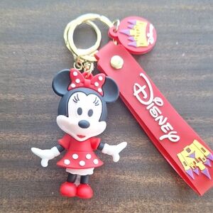 Disney Minnie Mouse Keychain - Red, Black, and Gold